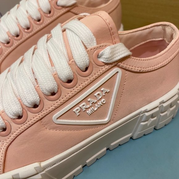 ✅Women's shoes Casual Prada's platform cookie shoes lace-up canvas shoes - Picture 4 of 5